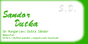 sandor dutka business card